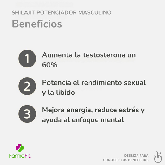 Shilajit Importado Potenciador Masculino (Testosterona y libido sexual)
